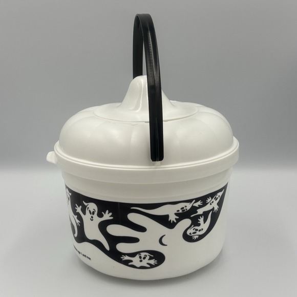 Vintage 1993 McDonald's Ghost Halloween Happy Meal‎ Bucket w/ Cookie Cutter Lid - Picture 5 of 10